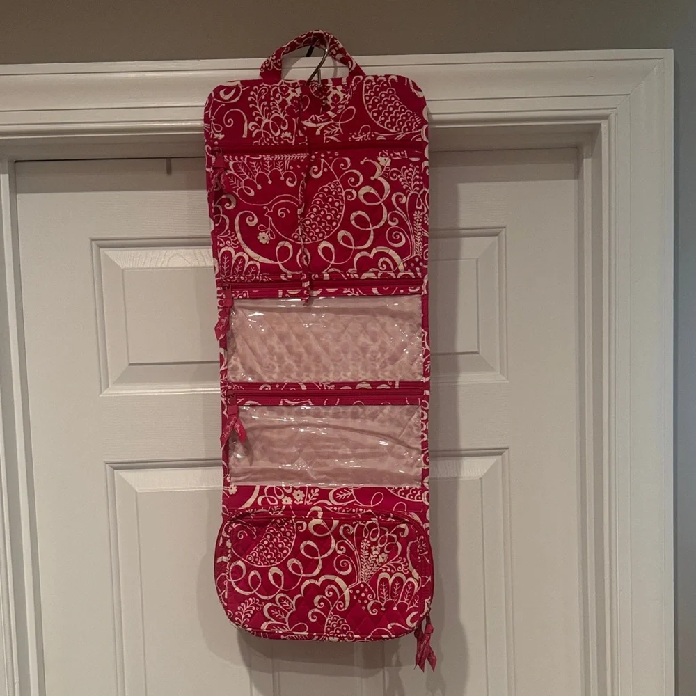 Vera Bradley Pink and White Hanging Organizer
